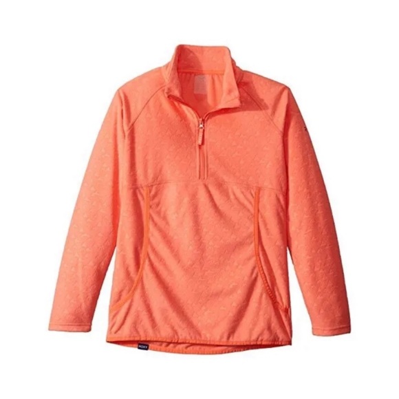 Roxy Girl Cascade Fleece Size 16 (XXL) Warm Flight Technology Front Pocket Peach - Picture 1 of 7